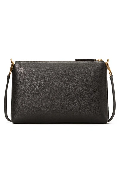 Shop Tory Burch Mercer Pebbled Zip Crossbody Bag In Black