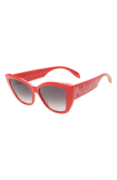Shop Alexander Mcqueen 54mm Cat Eye Sunglasses In Red