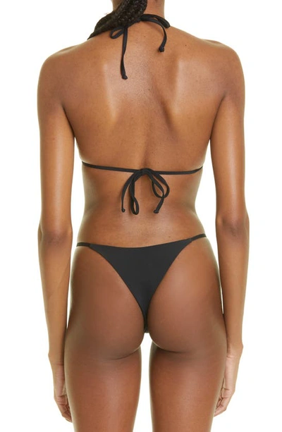 Shop Louisa Ballou Mini Ring Triangle Bikini Top In Black