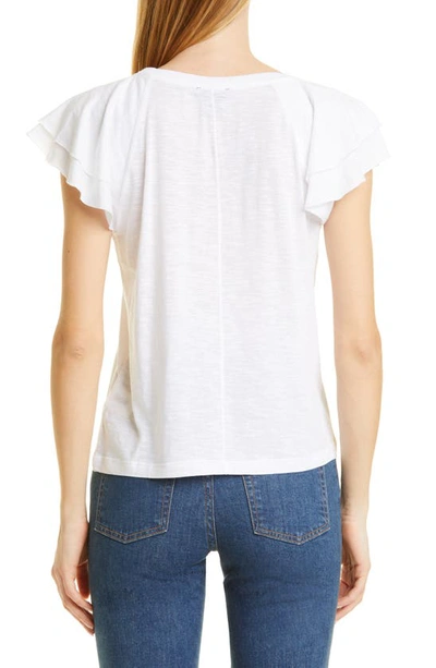 Shop Paige Linnea Flutter Sleeve T-shirt In White