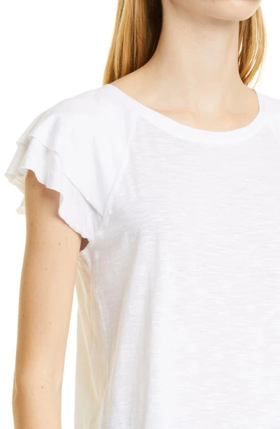 Shop Paige Linnea Flutter Sleeve T-shirt In White