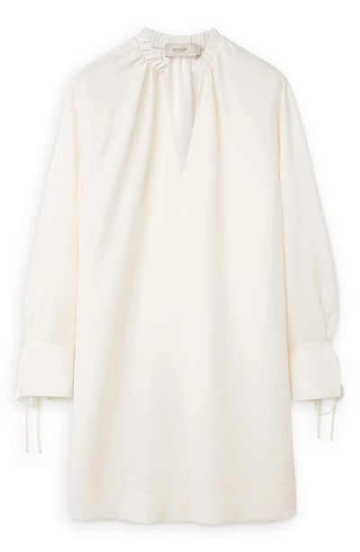 Shop Agnona Open Back Cotton Poplin Shirtdress In Bianco