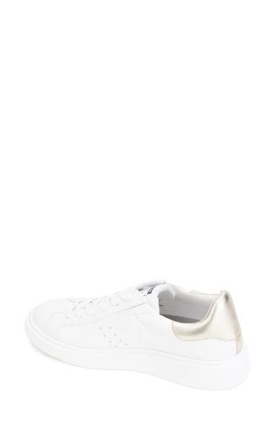 Kenneth Cole New York Kam Platform Sneaker In White/ Shiny Light Gold