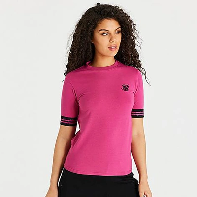 Siksilk Women's Tape Logo T-shirt In Pink | ModeSens