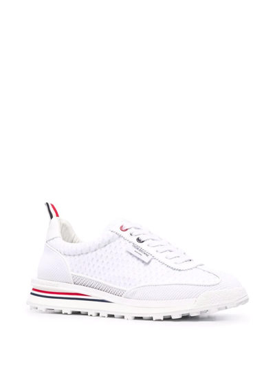 Shop Thom Browne Mesh-detail Tech Runner Sneakers In White