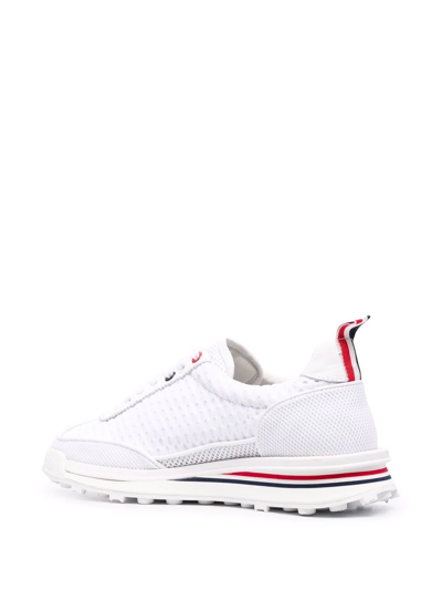 Shop Thom Browne Mesh-detail Tech Runner Sneakers In White