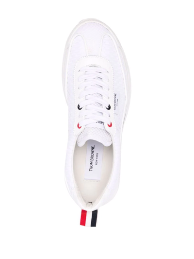 Thom Browne Mesh-detail Tech Runner Sneakers In White