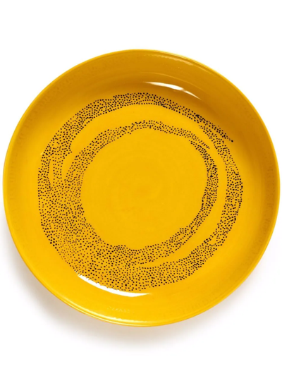 Shop Serax Feast Swirl-dots High Plate (22cm) In Yellow