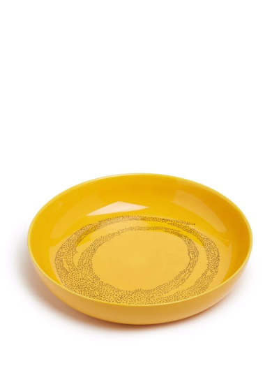 Shop Serax Feast Swirl-dots High Plate (22cm) In Yellow