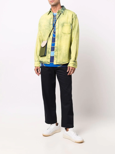 Marni Navy Cropped Drawstring Trousers In Blue