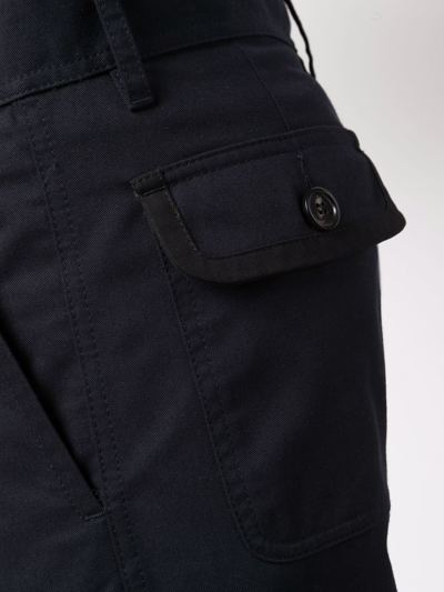Marni Navy Cropped Drawstring Trousers In Blue