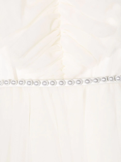 Monnalisa Pearl-belted Dress In White