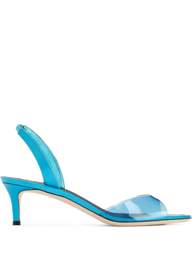 Shop Giuseppe Zanotti Lilibeth Plexy Sandals In Blue
