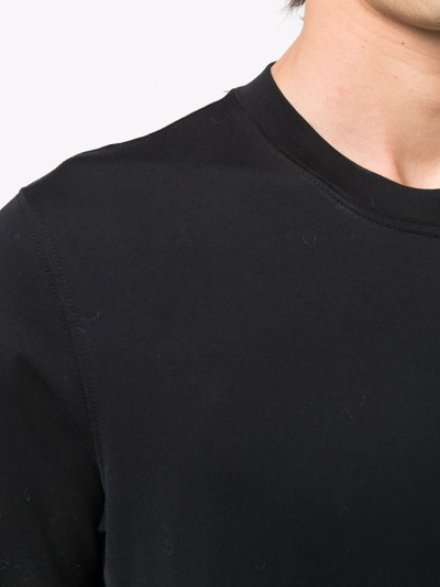 Brunello Cucinelli Silk And Cotton Blend Crew Neck T-shirt In Black
