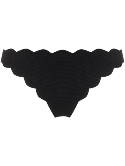 Shop Marysia North Scalloped Bikini Bottoms In Black