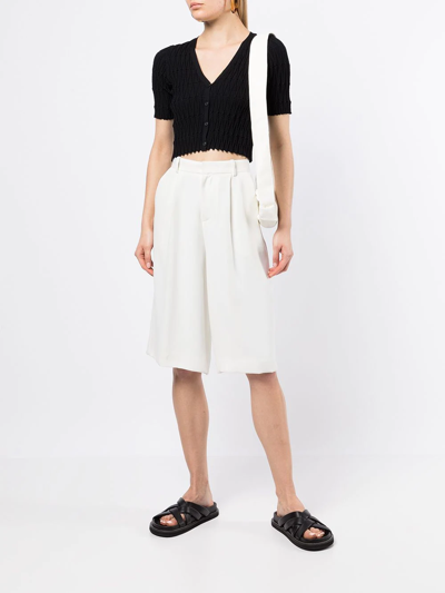 Shop Muller Of Yoshiokubo Embroidered Cropped Cardigan In Black
