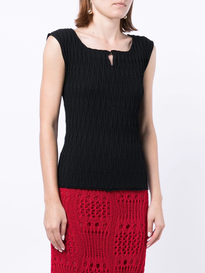 Shop Muller Of Yoshiokubo Spiny Short-sleeved Knitted Top In Black