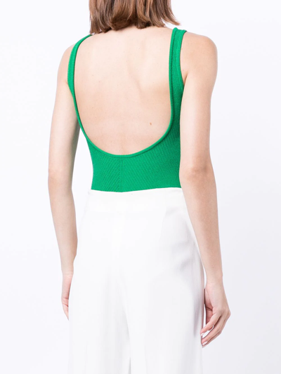 Shop Muller Of Yoshiokubo Clamp Zip-up Knitted Bodysuit In Green