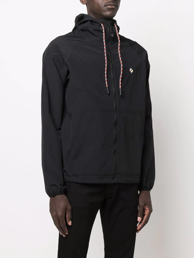 Marcelo Burlon County Of Milan Black Lightweight Windbreaker Jacket In Black