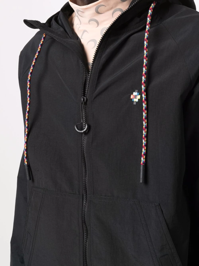Marcelo Burlon County Of Milan Black Lightweight Windbreaker Jacket In Black