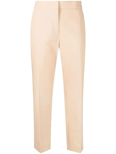 Shop Jil Sander Straight-leg Cotton Trousers In Neutrals