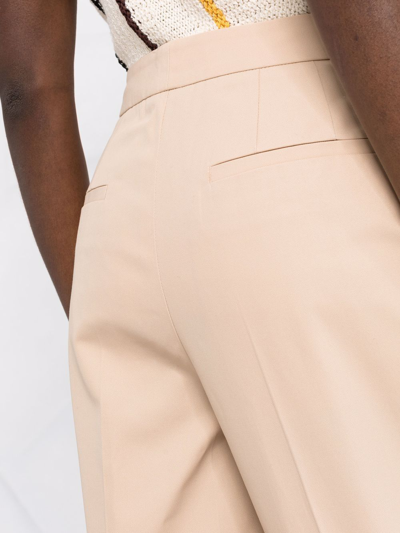 Jil Sander High-waisted Tapered Wool Trousers In Neutrals