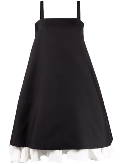 Shop Jil Sander Square-neck Sleeveless Dress In Black