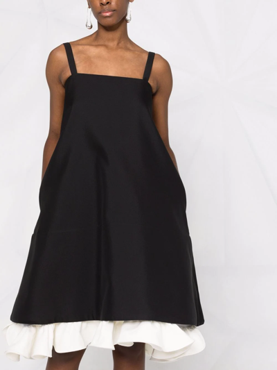 Shop Jil Sander Square-neck Sleeveless Dress In Black