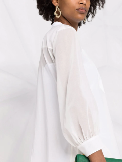 Shop Jil Sander Long-sleeve Shirt Dress In White