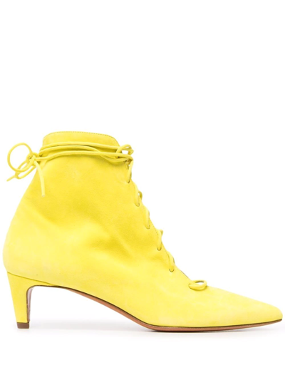 Shop Forte Forte Ankle Tie-fastening Boots In Yellow