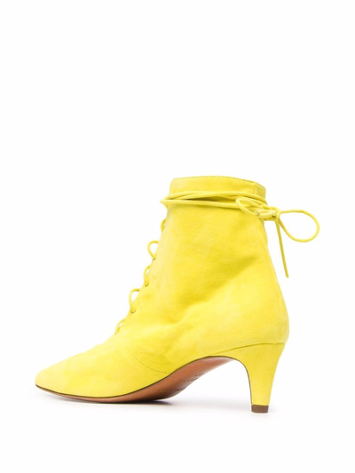 Shop Forte Forte Ankle Tie-fastening Boots In Yellow