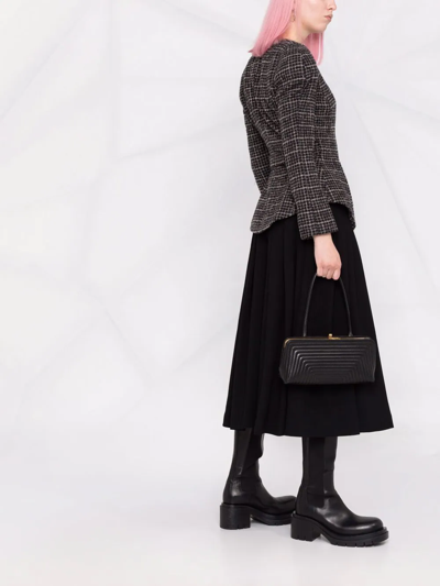 Ulyana Sergeenko Check Wrap-style Blazer In Black