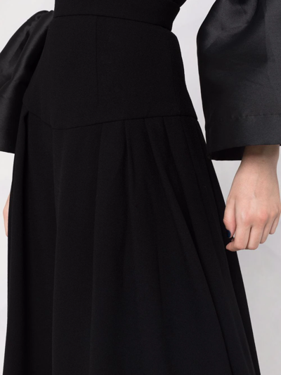 Ulyana Sergeenko A-line Silk Midi Skirt In Black