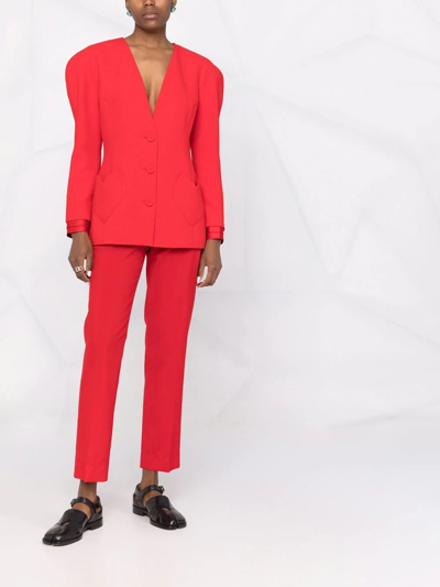 Ulyana Sergeenko Puff-sleeve Jacket In Red