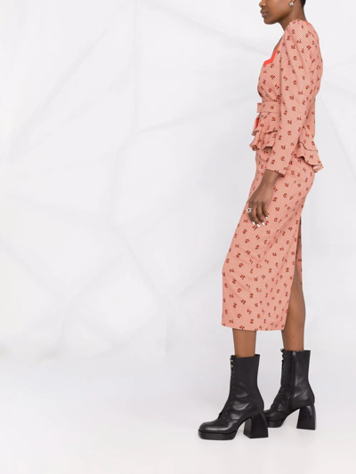 Ulyana Sergeenko Printed Peplum Jacket In Neutrals