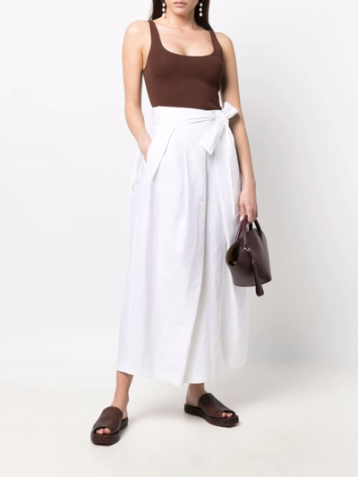 Shop Fabiana Filippi Tie-fastening Midi Skirt In White