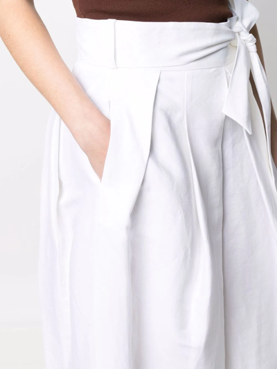 Shop Fabiana Filippi Tie-fastening Midi Skirt In White