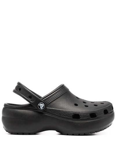 Shop Crocs Classic Platform Clog Slides In Black