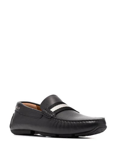 Bally Crossover-strap Detail Loafers In Black