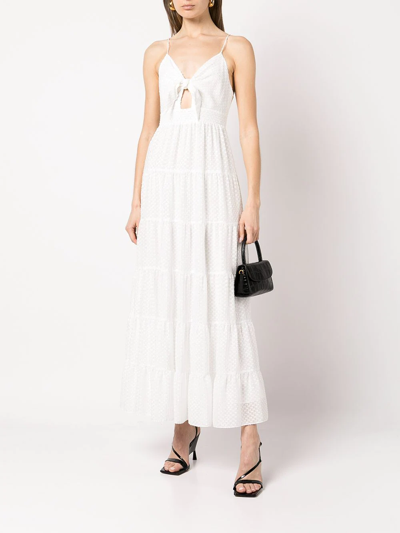 Shop Alice And Olivia Minka Tiered-skirt Maxi Dress In White