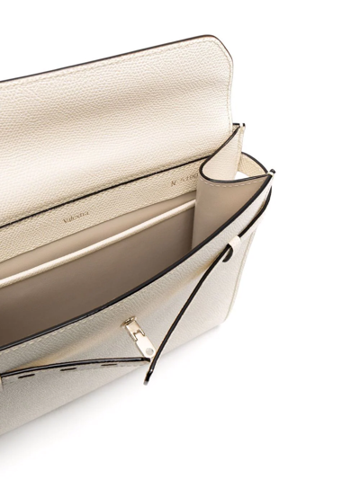Valextra Leather Shoulder Bag In Neutrals