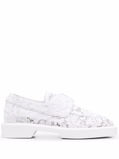Shop Le Silla Yacht Lace-pattern Loafers In White