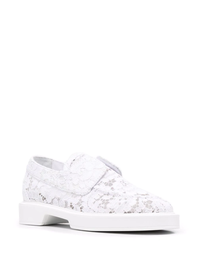 Shop Le Silla Yacht Lace-pattern Loafers In White