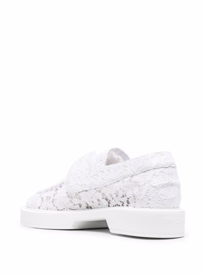 Shop Le Silla Yacht Lace-pattern Loafers In White