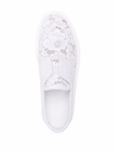 Shop Le Silla Yacht Lace-pattern Loafers In White