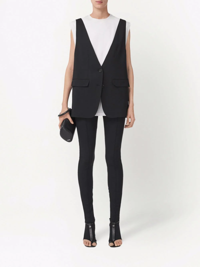 Shop Burberry Sleeveless Tailored Silk Jacket In Black