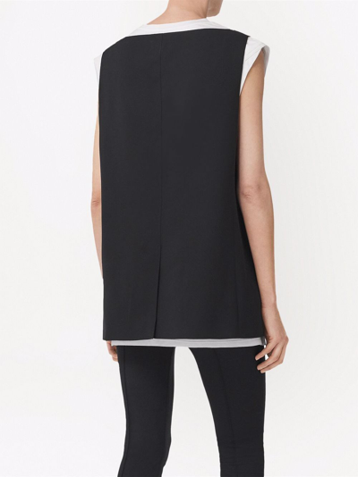 Burberry Sleeveless Tailored Silk Jacket In Black