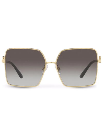 Shop Dolce & Gabbana Gros Grain Oversized-frame Sunglasses In Black