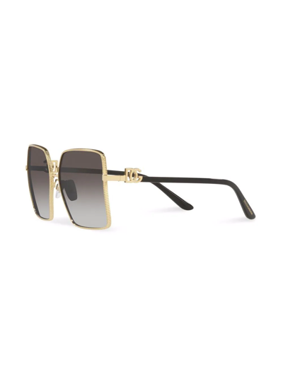 Shop Dolce & Gabbana Gros Grain Oversized-frame Sunglasses In Black