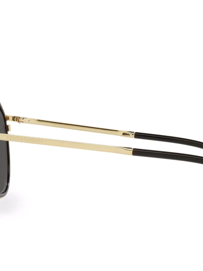 Shop Dolce & Gabbana Pilot-frame Sunglasses In Black